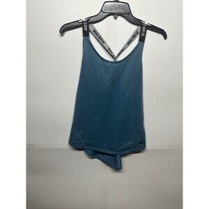 Nike Dri Fit Criss Cross Just Do It Workout Running Tank Top Size Small Blue